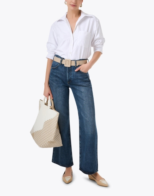 Weekend Max Mara's Thick Tan Leather Brio Belt with Rectangular Buckle
