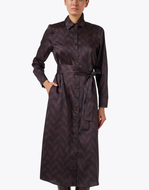 Marc Cain Women's Multi - Chevron Patterned Shirt - Style Midi Dress