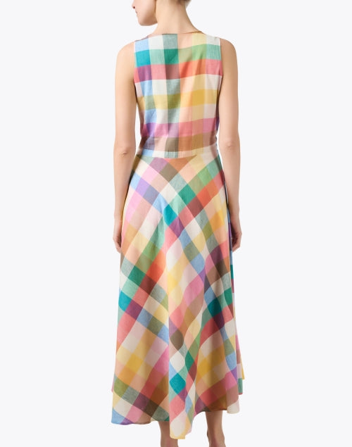 Easton Colorful Multi - Plaid Stretchable Linen Women's Dress for Everyday Wear