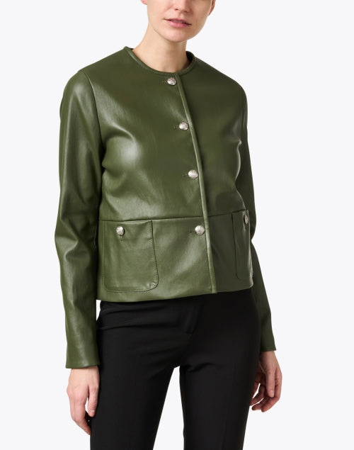 Stylish Green Leather Jacket for a Polished Look