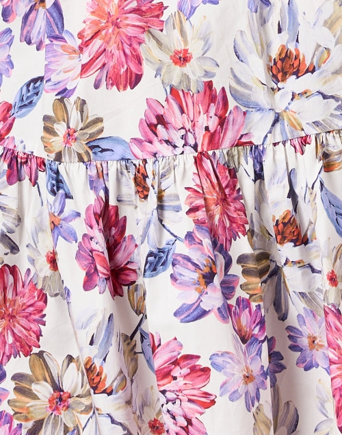 Stylish Emi Cotton Poplin Shirt Dress with Multi - Floral Print