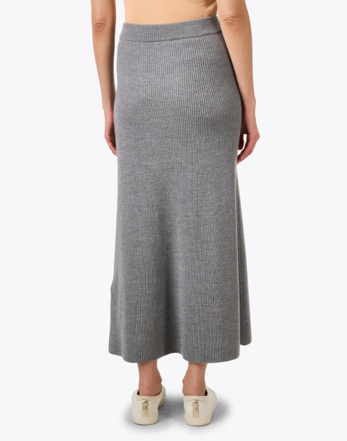 Stylish Agile Grey Wool Midi Skirt for Modern Women