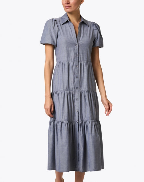 Brochu Walker Havana Beige Slate Grey Effortless Chambray Midi Dress