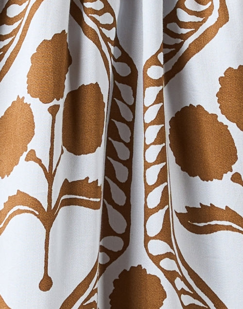 Stylish Isla Blue and Brown Patterned Women's Blouse