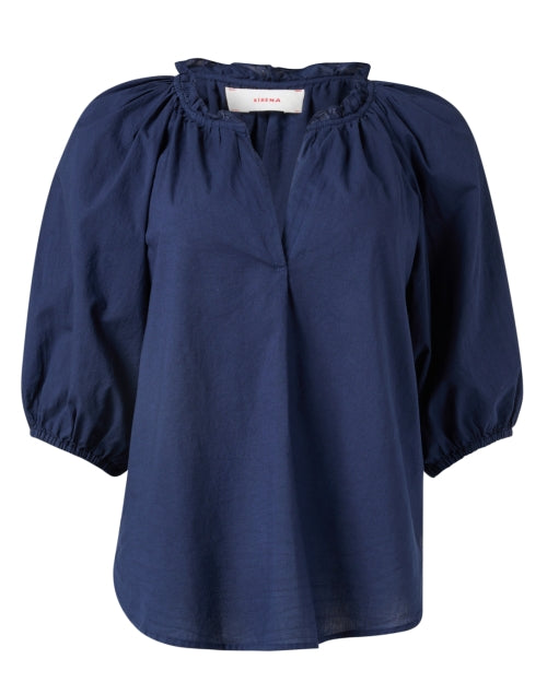 Navy Crisp Cotton Jules Top for a Stylish Look