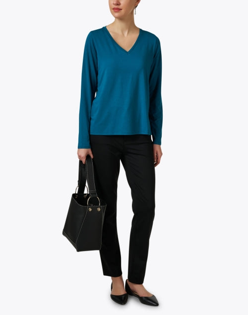 Stylish Black Stretch Slim Ankle Fit Jeans by Eileen Fisher