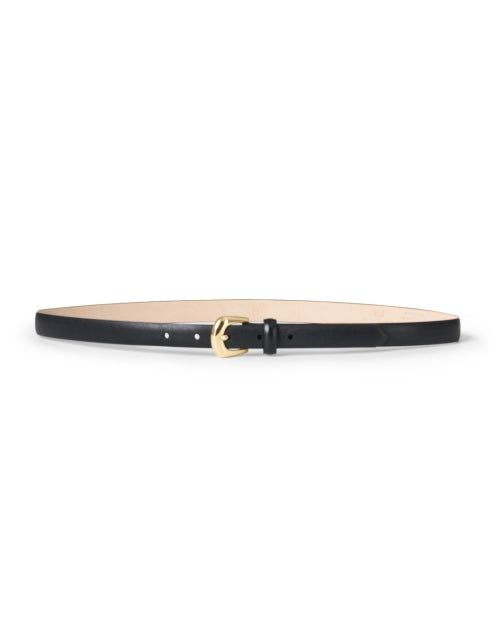 Mini-sized Black Leather Kennedy Belt - A Stylish Fashion Accessory