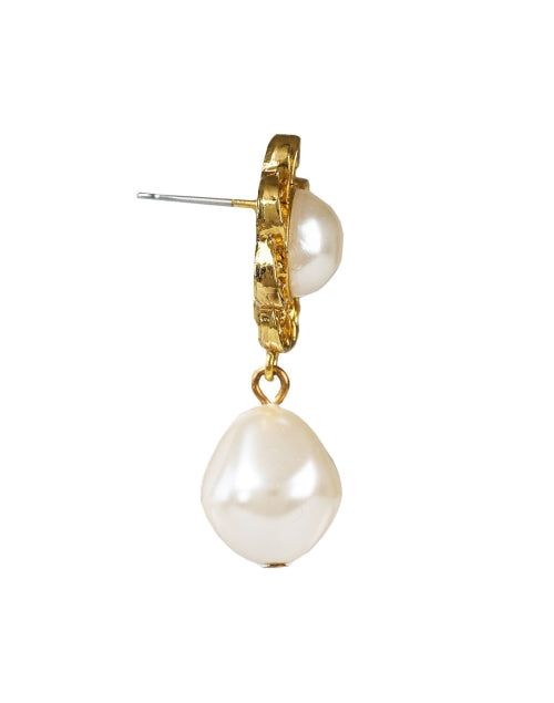 Exquisite Gold-Plated Pearl Drop Earrings by Brilynn