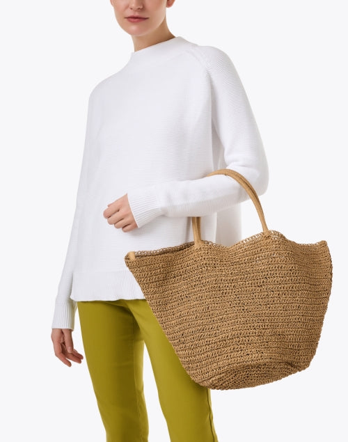 Handmade Natural Woven Raffia Ladies' Shoulder Tote Bag