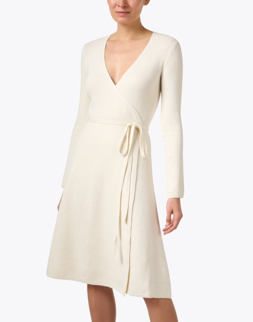 Elegant Ivory Linen-Cotton Blend Wrap Dress by Joseph