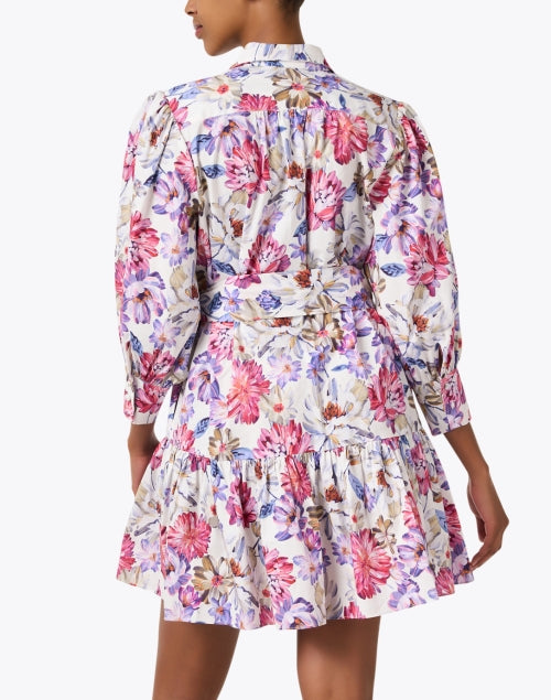 Stylish Emi Cotton Poplin Shirt Dress with Multi - Floral Print