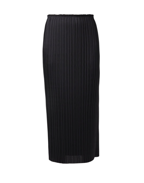 Stylish Black Lightweight Pleated Midi Pull - on Skirt