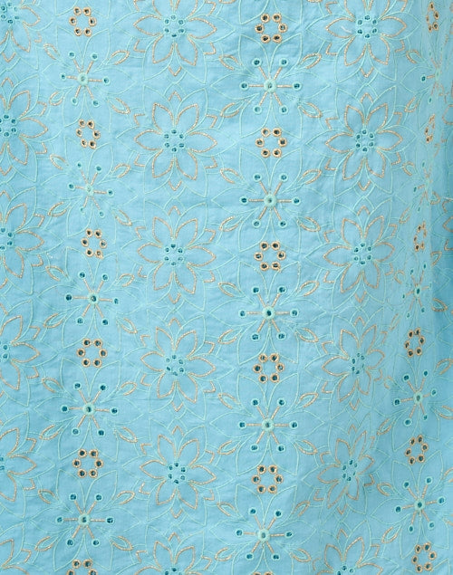 Stylish Turquoise Printed 100% Cotton Dress for Warm Weather