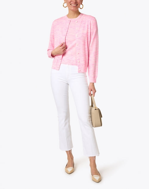 Mother's Iconic Stretch High Waist White Cropped Frayed Hem Hustler Jeans