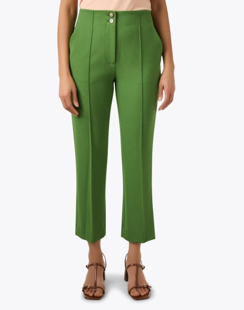 Veronica Beard's Stylish Green Flare Ankle Kean Crop Pants