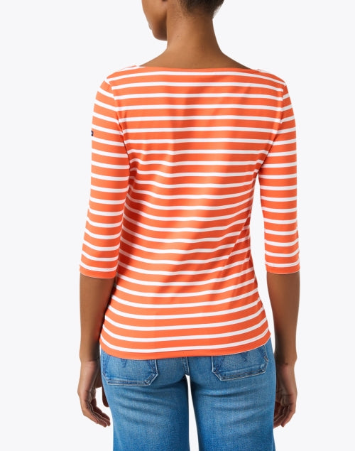 Stylish Garde Orange and White Striped Cotton Jersey Top for a Nautical Look