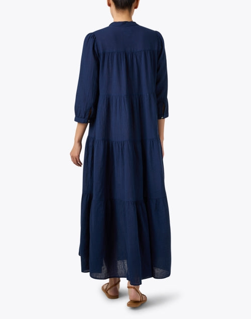 Navy Blue Cotton Gauze Giselle Women's Summer Dress