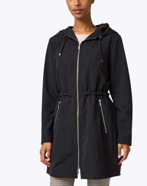 Stylish Black Long-Sleeved Hooded Parka for Spring