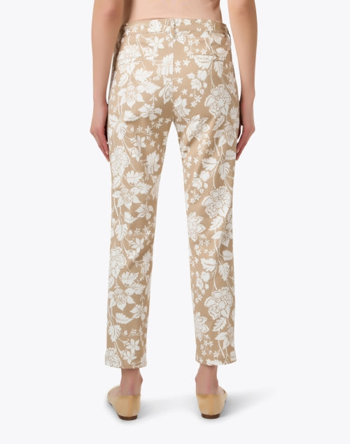 MAC Jeans Seasonal Tapered Slim Leg Chino Pants with Tonal Floral Print