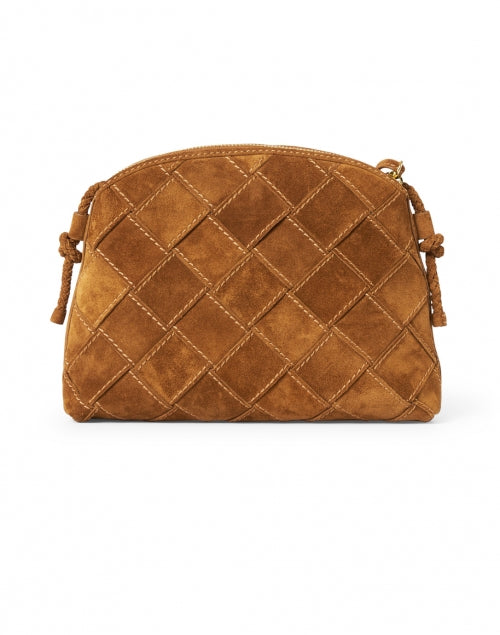 Stylish Loeffler Randall Mallory Cacao Woven Suede Leather Crossbody Handbag for Women