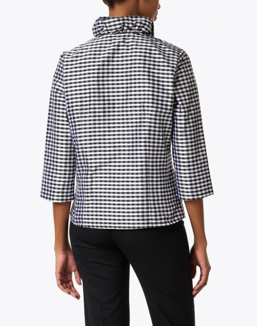 Stylish Celine Silk Shirt in Black and White Check Pattern