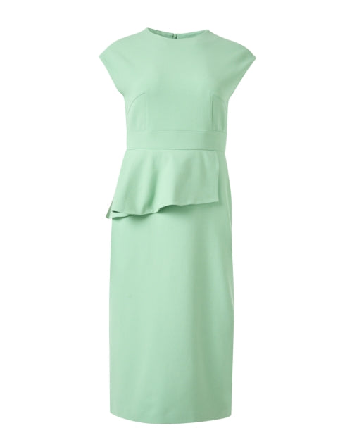Elegant Mia Green Sheath Dress with Peplum Detail