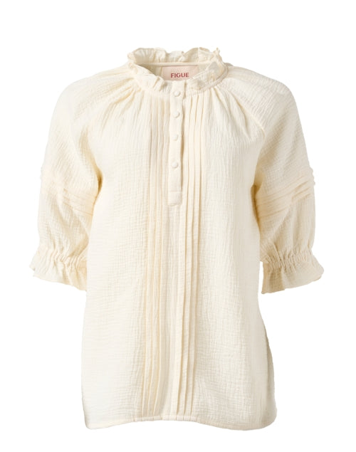 Ivory Cotton Billie Top with Feminine Flair
