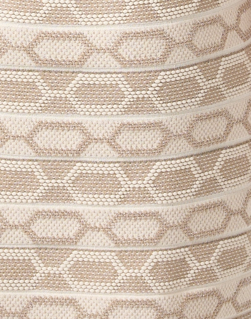 Beige Monochromatic Chain Motif Knit Women's Dress