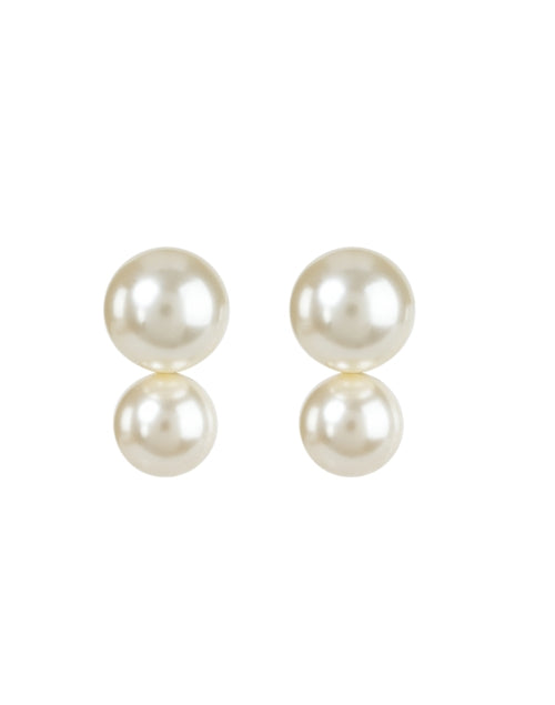 Gretel Style Double Stacked Swarovski Pearl Fashion Earrings