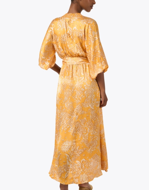 Stylish Celie Yellow Floral Print Wrap Women's Summer Dress