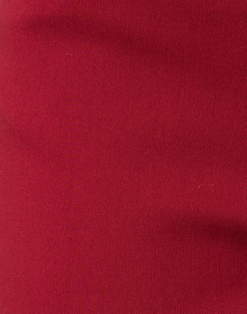 Red Elasticated Mid-Rise Stretch Pull-On Ankle Work Pants