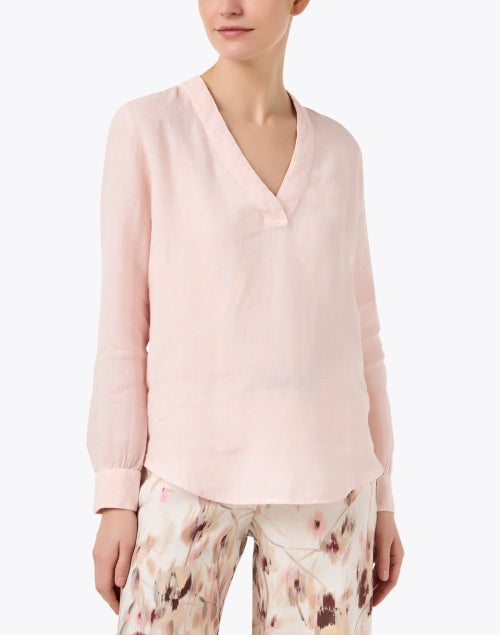 Cipria Delicate Pink Linen Women's Fashion Top