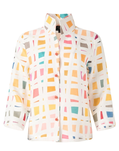 Stylish Suella Multi - Patterned Linen Women's Jacket