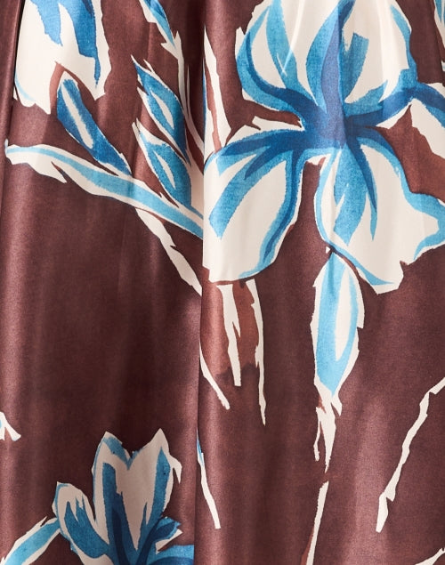Frances Valentine Shelley Brown Floral Print Taffeta Women's Skirt for a Polished Look