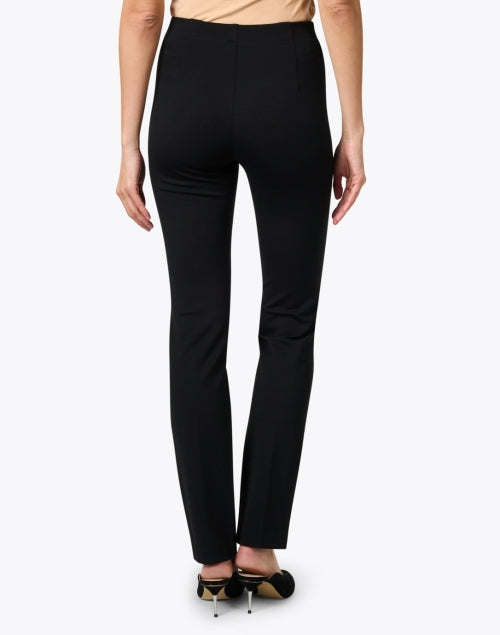 Marc Cain Black Ponte Knit Elastic Waist Pull-On Straight-Leg Pants
