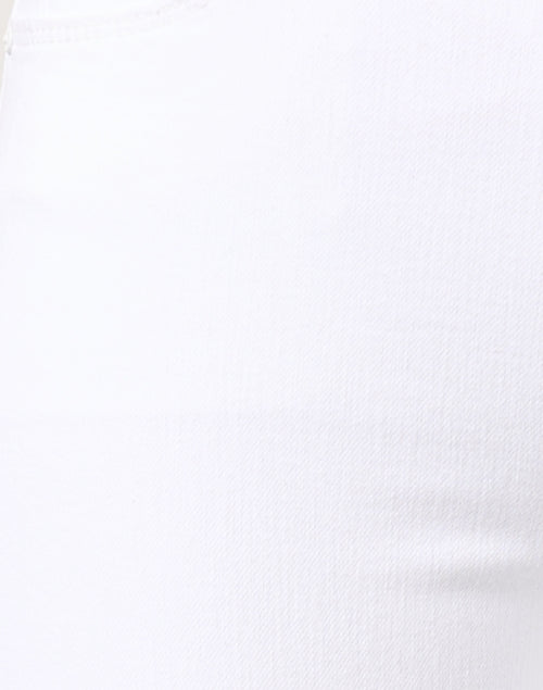 Stunning Stretch White Ankle Fray Straight - Leg Denim Jeans