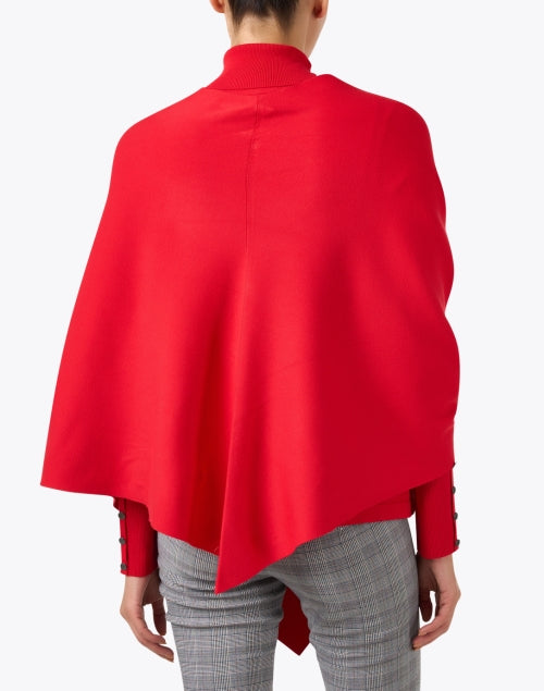 Stylish Red Knit Wrap with Tab Closure for Cool Weather