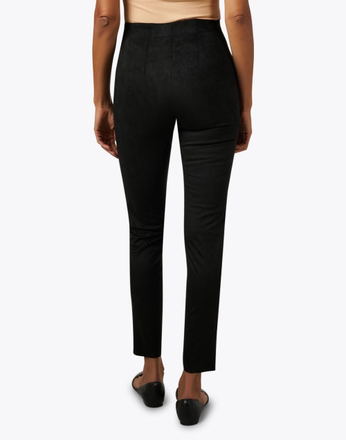 Pull-On Black Suede Slim-Leg Pants for Effortless Everyday Style