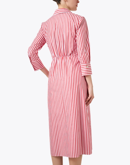Vilagallo Women's Red Striped Button-Front Midi Camisole Dress