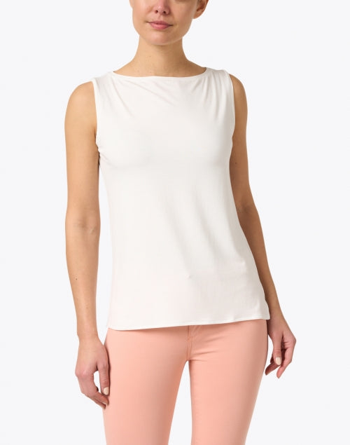 Soft and Luxurious Ivory Boatneck Touch Tank for a Sophisticated Look