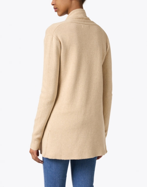 Sable Beige Luxury Cotton - Cashmere Longline Travel Coat