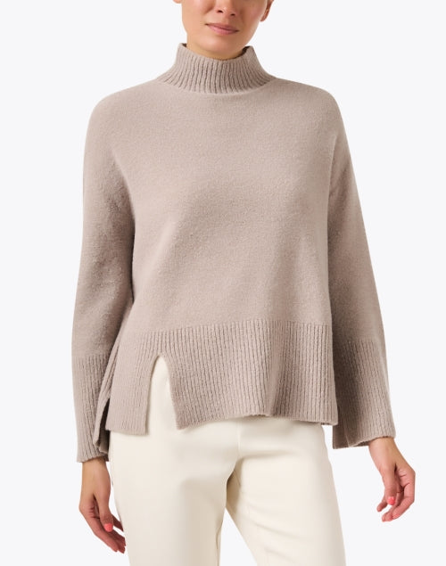 Luxurious Priamo Taupe Wool-Alpaca Blend Sweater for Everyday Wear
