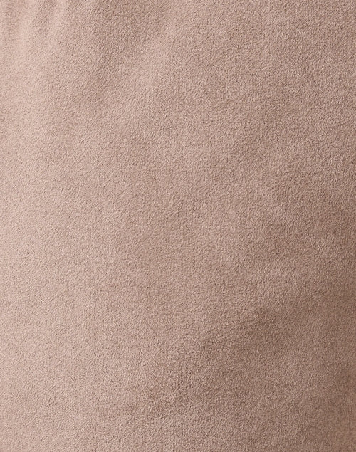 Stylish Taupe Faux Suede Wide-Leg Pull-On Pants