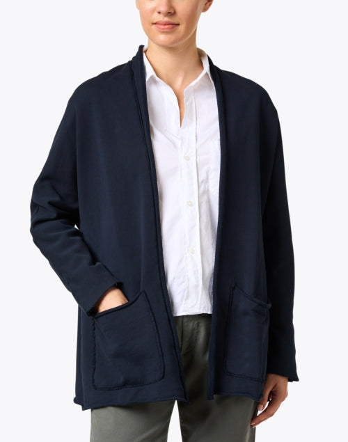 Stylish Barbara Navy Soft Cotton Cardigan for Versatile Layering