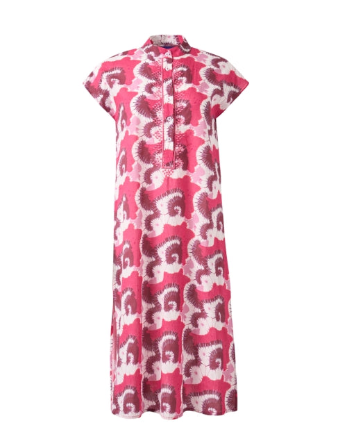 Nadia Women's Magenta Colored Printed and Embroidered Cotton Voile Kurta for Warm Weather