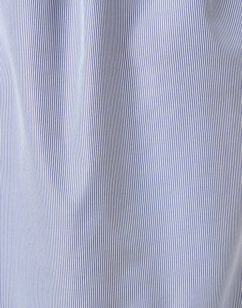 Navy and White Striped Carly Shirt Dress with Ruffle Trim