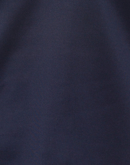 Stylish Navy Stretch Top with Ruffled V-Neckline