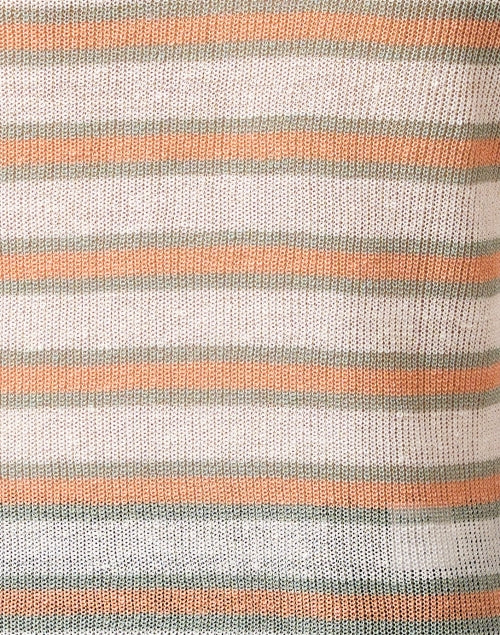 Stylish Magellen Lightweight Linen Blend Multi - Stripe Knit Top