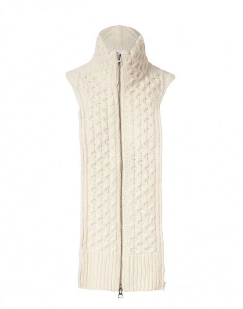 Upstate Essential Ivory Soft Merino Wool Cable Knit Dickey for Cold Weather