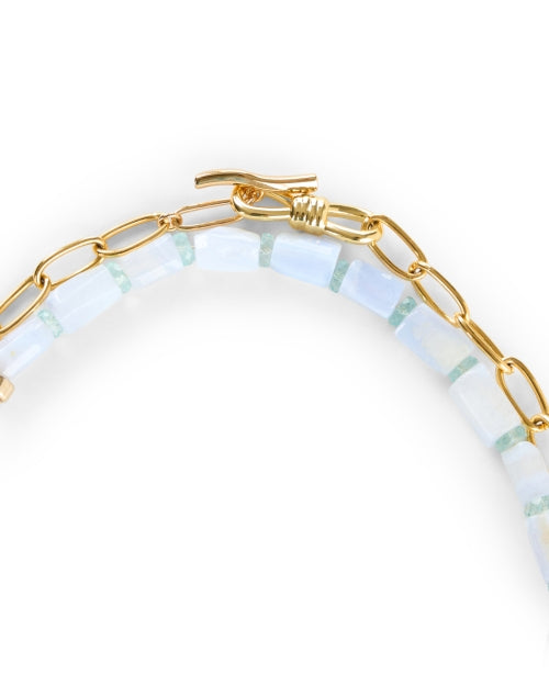 Exquisite Porto Covo Gold - Plated Wrap Necklace with Pearls and Gemstones
